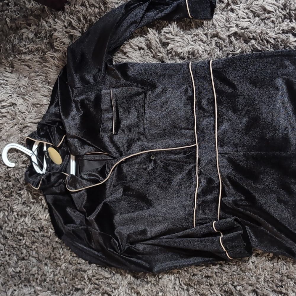 Zara knit black and cream Gold trim velvet jumpsuit size small